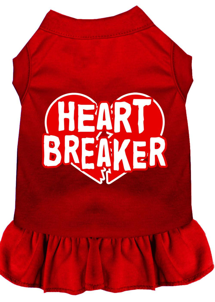 Heart Breaker Screen Print Dress Red Xs (8)