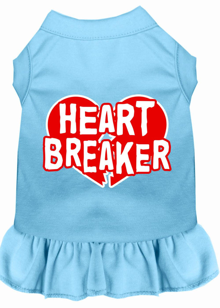 Heart Breaker Screen Print Dress Baby Blue Xxl (18)