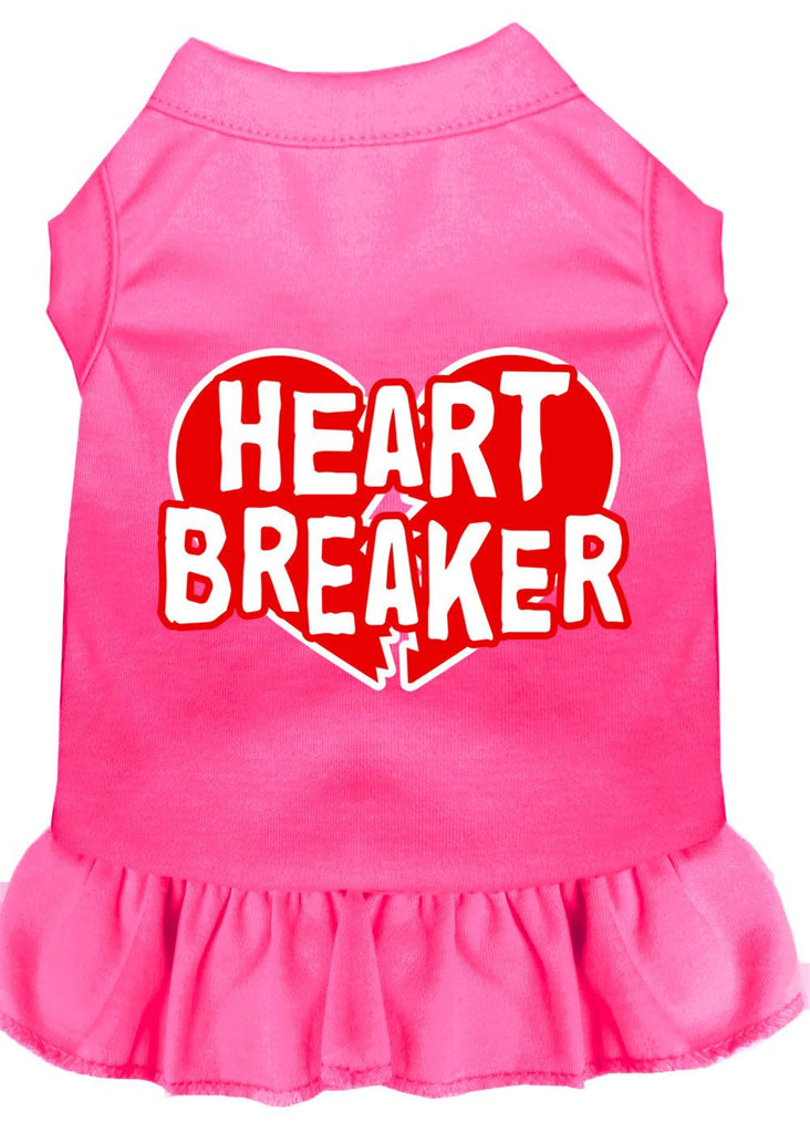 Heart Breaker Screen Print Dress Bright Pink Xxl (18)