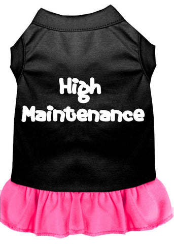 High Maintenance Screen Print Dress Black With Bright Pink Xl (16)