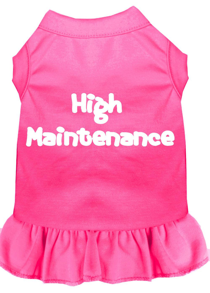 High Maintenance Screen Print Dress Bright Pink Xs (8)