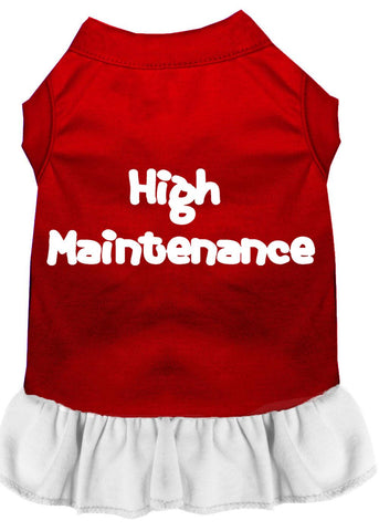 High Maintenance Screen Print Dress Red With White Xxl (18)