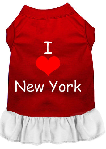 I Heart New York Screen Print Dress Red With White Lg (14)