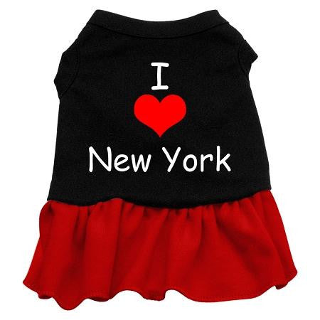 I Heart New York Screen Print Dress Black with Red Med (12)