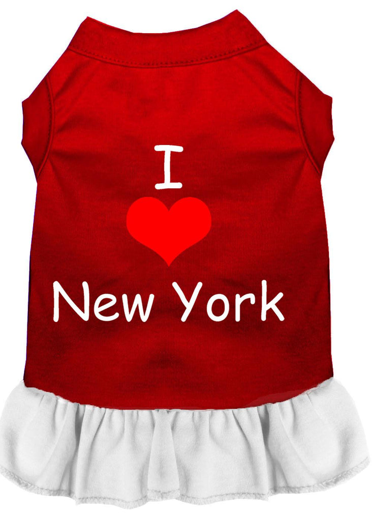 I Heart New York Screen Print Dress Red With White Med (12)