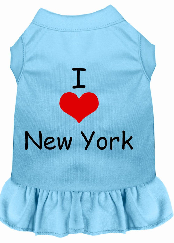 I Heart New York Screen Print Dress Baby Blue Xs (8)