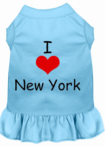 I Heart New York Screen Print Dress Baby Blue Xs (8)