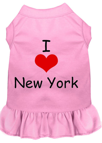 I Heart New York Screen Print Dress Light Pink Xs (8)