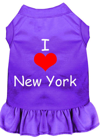 I Heart New York Screen Print Dress Purple Xs (8)