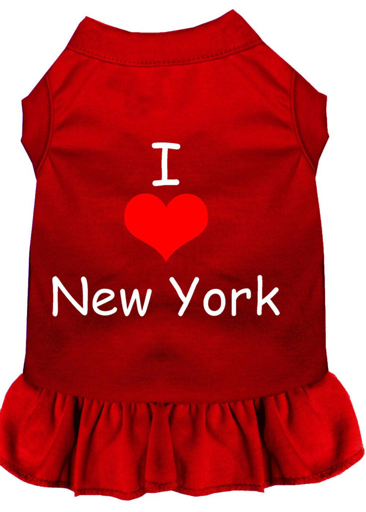 I Heart New York Screen Print Dress Red Xs (8)