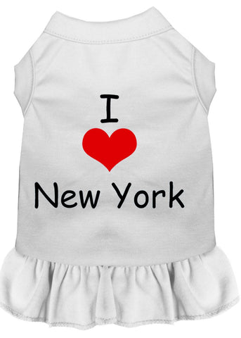 I Heart New York Screen Print Dress White Xs (8)