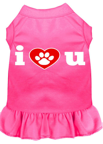 I Heart You Screen Print Dress Bright Pink Lg (14)