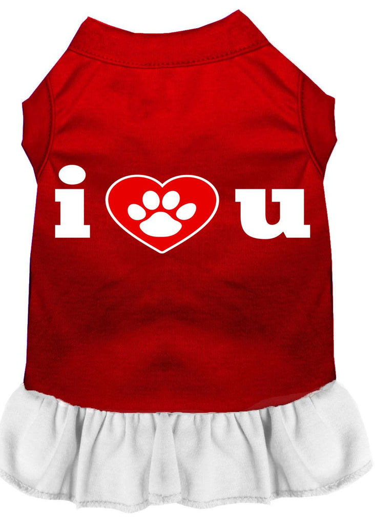 I Heart You Screen Print Dress Red With White Med (12)