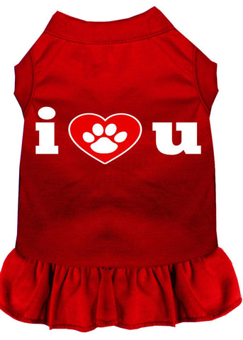 I Heart You Screen Print Dress Red Xs (8)