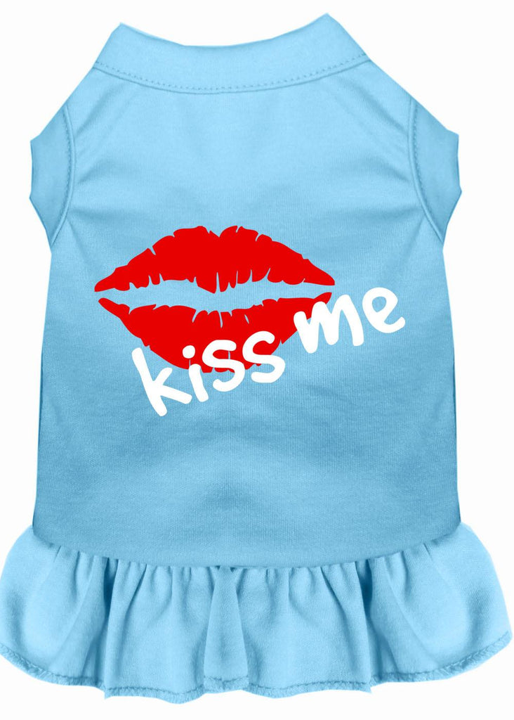 Kiss Me Screen Print Dress Baby Blue 4x (22)