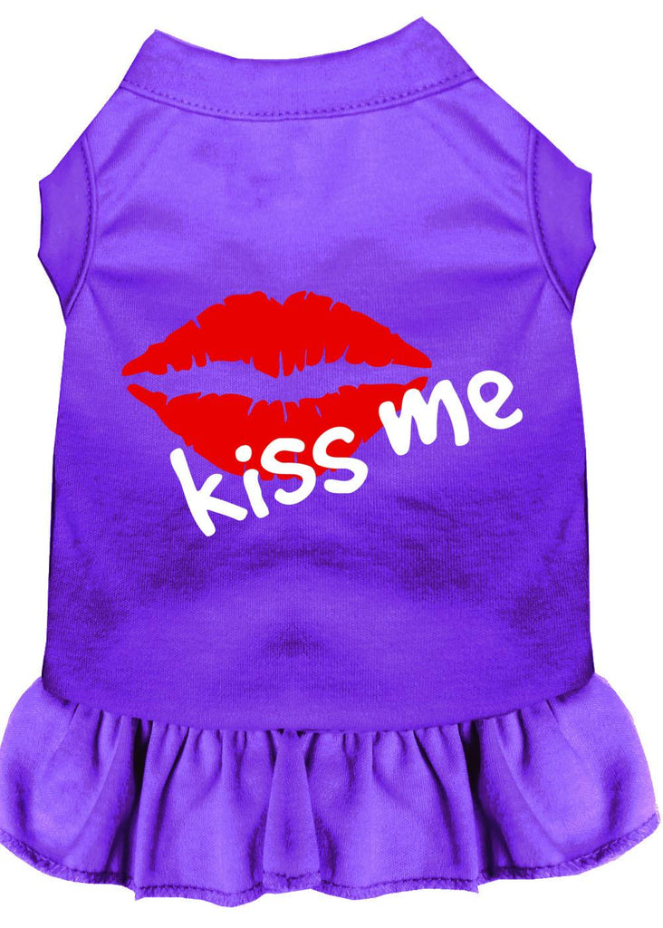 Kiss Me Screen Print Dress Purple Lg (14)