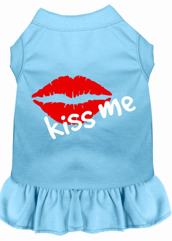 Kiss Me Screen Print Dress Baby Blue Sm (10)