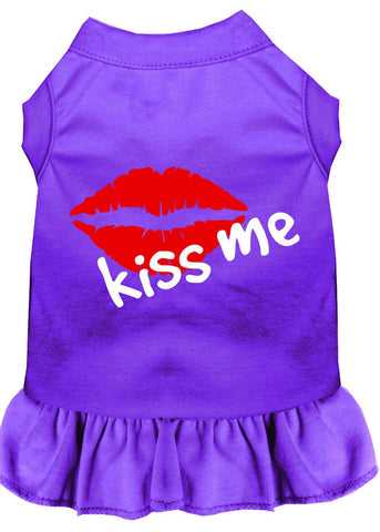 Kiss Me Screen Print Dress Purple Sm (10)