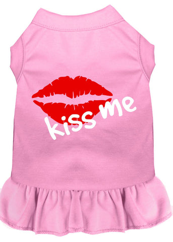 Kiss Me Screen Print Dress Light Pink Xs (8)