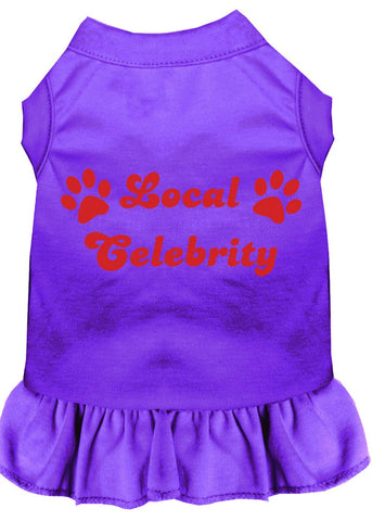 Local Celebrity Screen Print Dress Purple Lg (14)