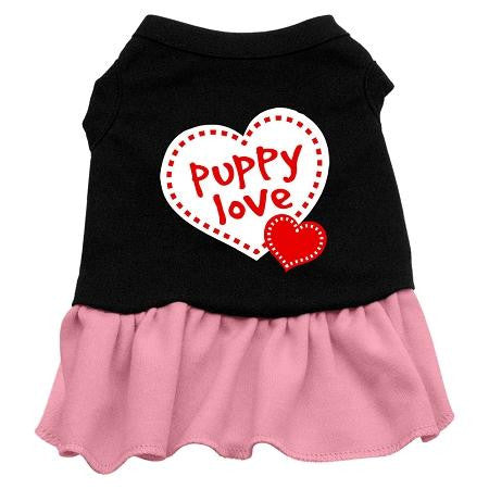 Puppy Love Dresses Black with Pink Sm (10)