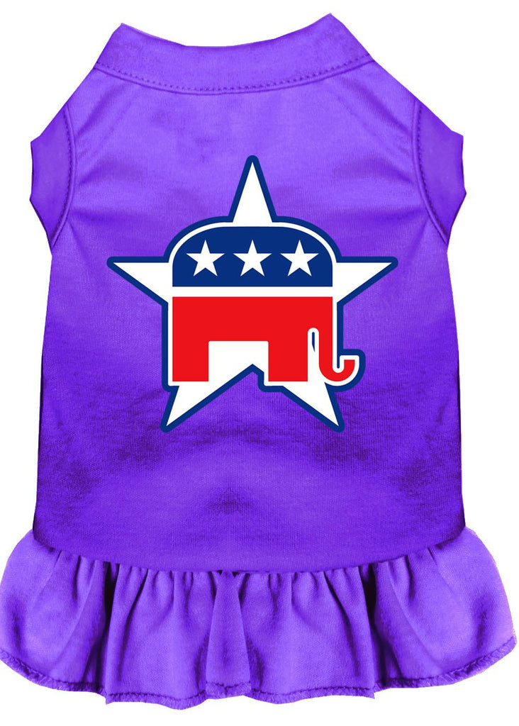 Republican Screen Print Dress Purple 4x (22)