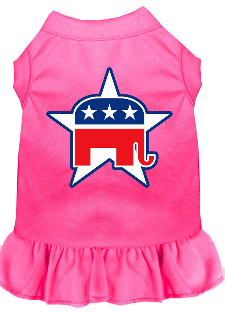 Republican Screen Print Dress Bright Pink Lg (14)