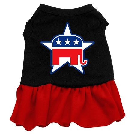 Republican Screen Print Dress Black with Red Med (12)