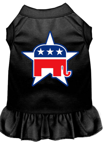 Republican Screen Print Dress Black Med (12)