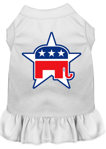 Republican Screen Print Dress White Med (12)