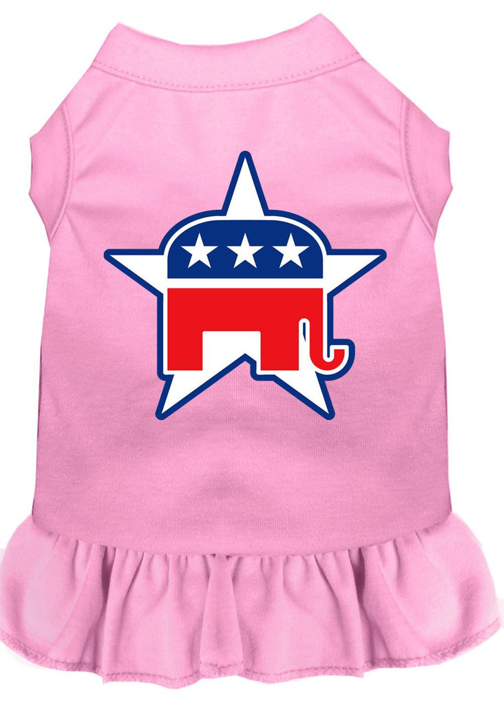 Republican Screen Print Dress Light Pink Sm (10)