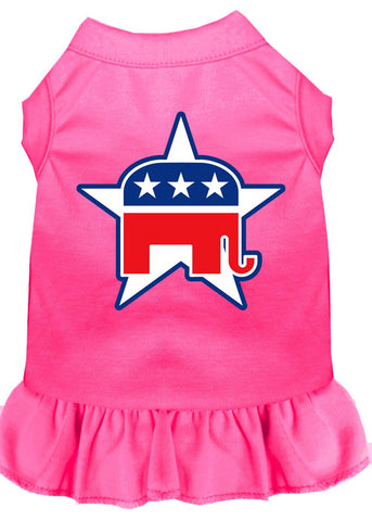 Republican Screen Print Dress Bright Pink Xl (16)