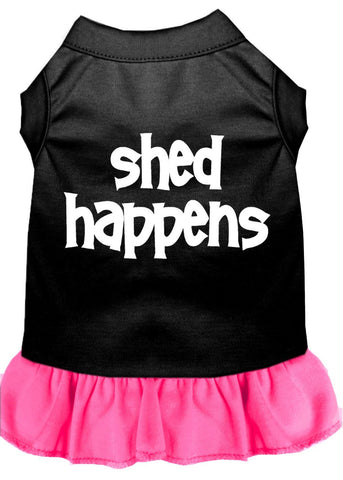 Shed Happens Screen Print Dress Black With Bright Pink Xl (16)