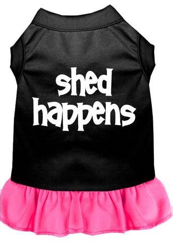 Shed Happens Screen Print Dress Black With Bright Pink Xs (8)