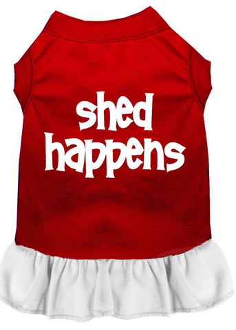 Shed Happens Screen Print Dress Red With White Xs (8)