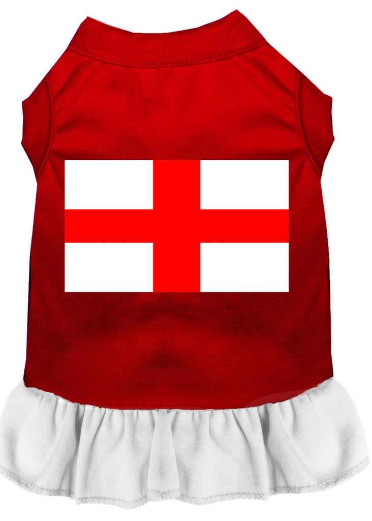 St. Georges Cross Screen Print Dress Red With White Med (12)