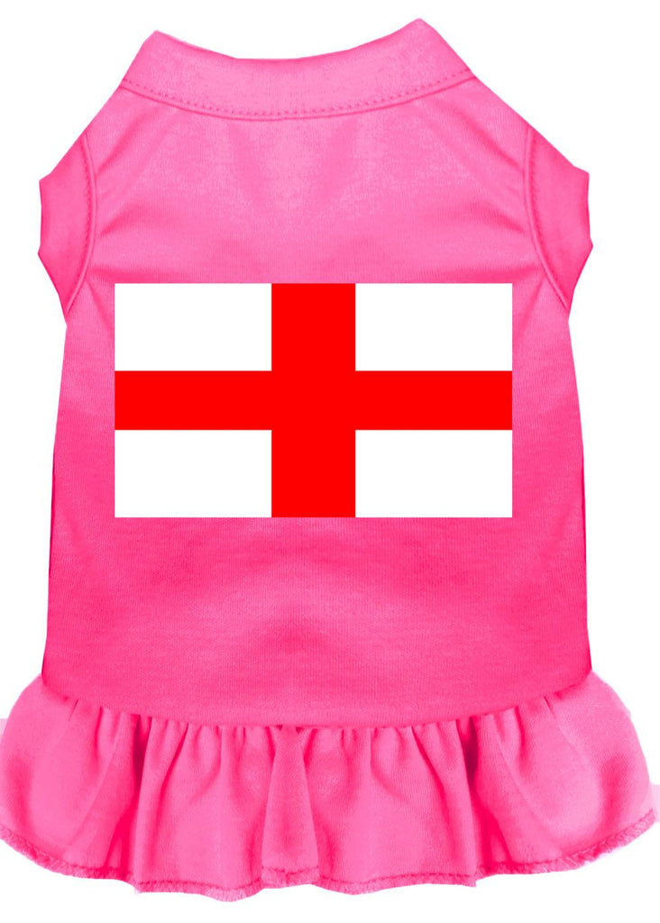 St. Georges Cross Screen Print Dress Bright Pink Xs (8)