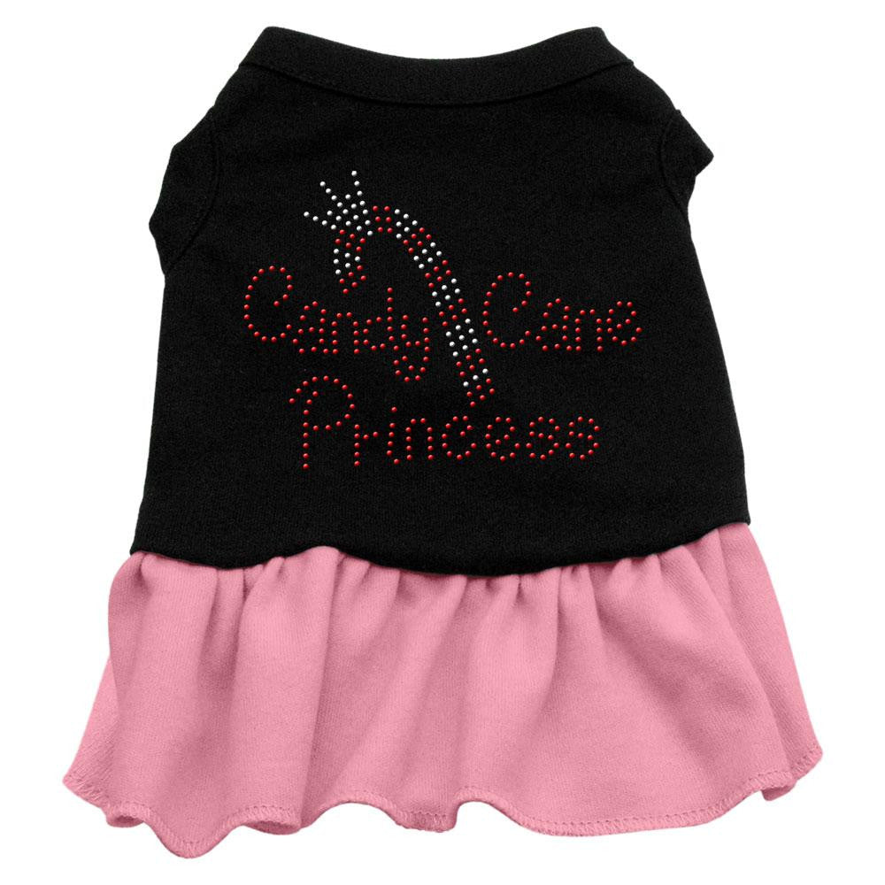 Candy Cane Princess Rhinestone Dress Black with Pink Sm (10)