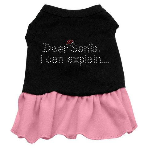 Dear Santa Rhinestone Dress Black with Pink Sm (10)