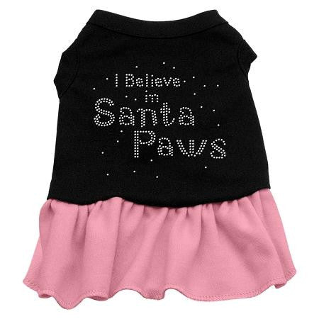 Santa Paws Rhinestone Dress Black with Pink Lg (14)