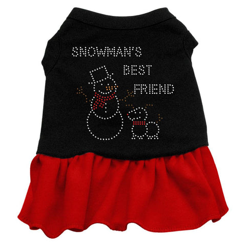 Snowman's Best Friend Rhinestone Dress Black with Red XXXL (20)