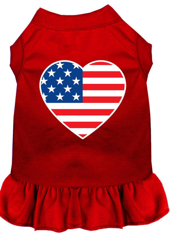 American Flag Heart Screen Print Dress Red 4x (22)