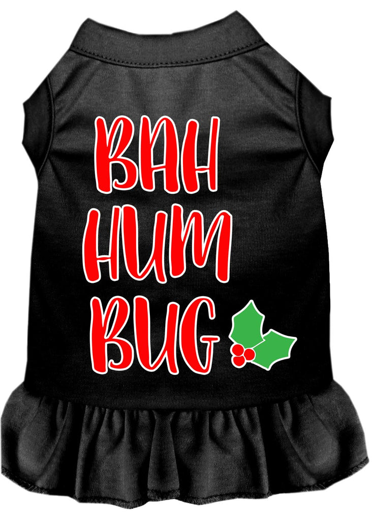 Bah Humbug Screen Print Dog Dress Black 4x