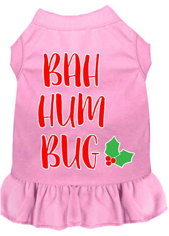 Bah Humbug Screen Print Dog Dress Light Pink Xxl