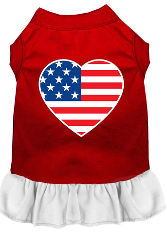 American Flag Heart Screen Print Dress Red With White Lg (14)