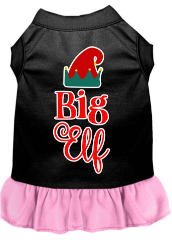 Big Elf Screen Print Dog Dress Black With Light Pink Xxxl