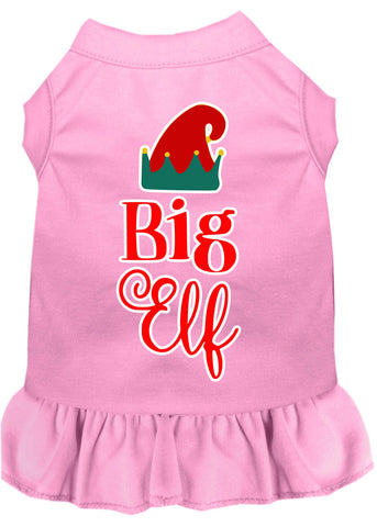 Big Elf Screen Print Dog Dress Light Pink 4x