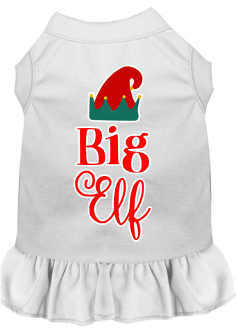 Big Elf Screen Print Dog Dress White Xs