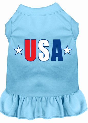 Usa Star Screen Print Dress Baby Blue Lg (14)