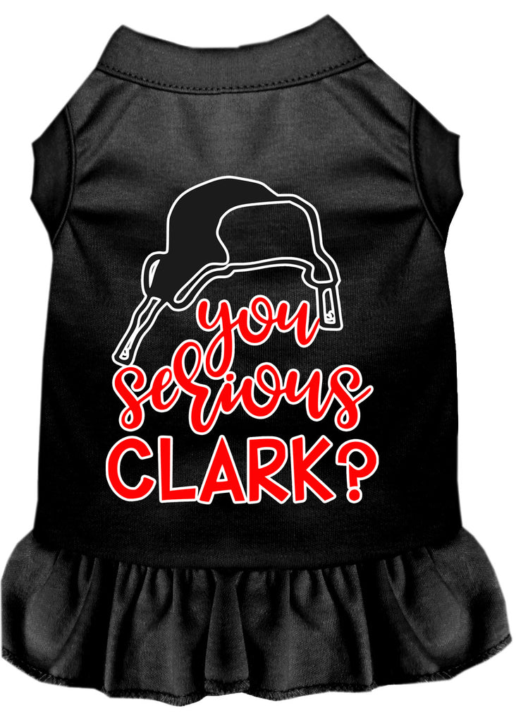 You Serious Clark? Screen Print Dog Dress Black 4x